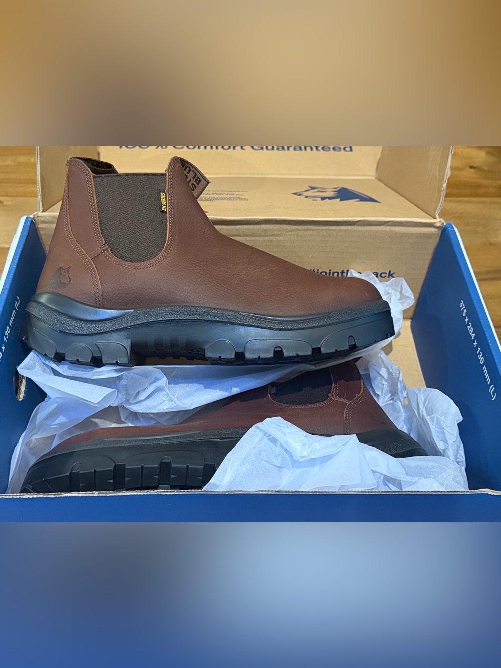 Men's Steel Blue Hobart 812901M Brown (Oak) Steel Toe Slip on Work Boots sz 11.5